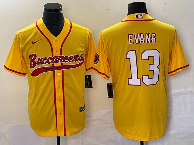 Men Tampa Bay Buccaneers #13 Evans Yellow Co Branding Nike Game NFL Jersey style 1